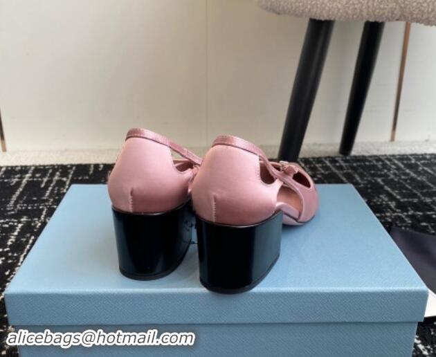 Low Cost Prada Satin cut-out pumps 6.5cm Pink 115089