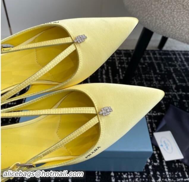 Grade Quality Prada Satin cut-out pumps 6.5cm Yellow 115094