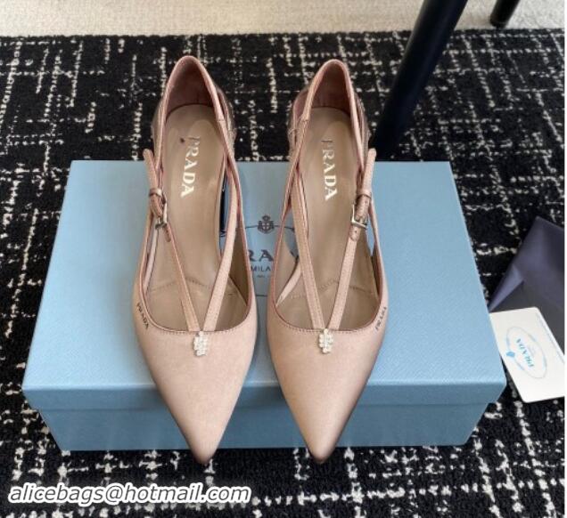 Good Quality Prada Satin cut-out pumps 6.5cm Khaki 115095