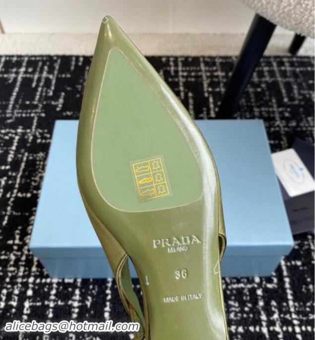 Luxury Prada Satin cut-out ballerinas flats Green 115107