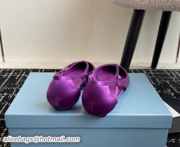 Shop Cheap Prada Satin cut-out ballerinas flats Purple 115105