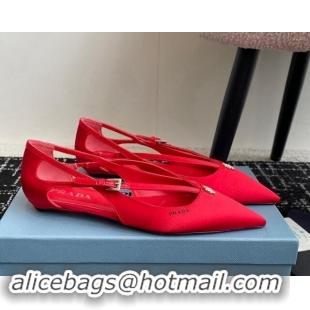 Best Price Prada Satin cut-out ballerinas flats Red 115103