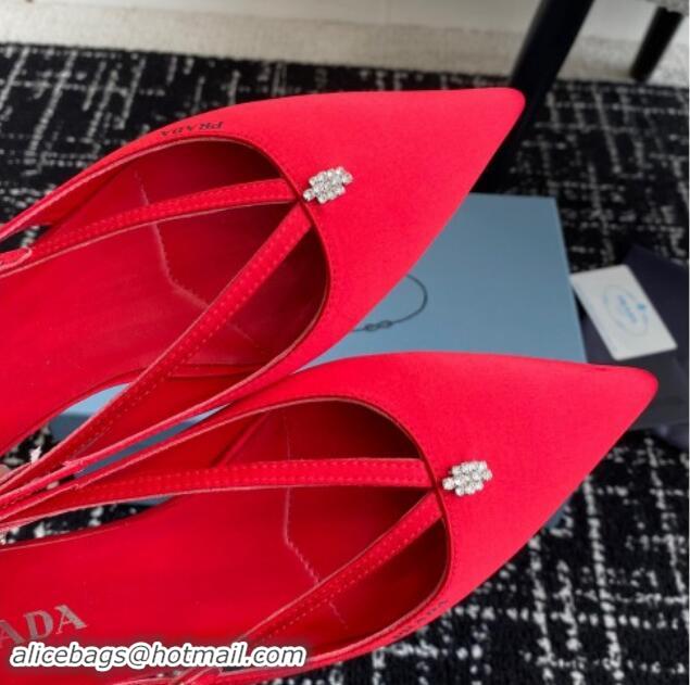 Best Price Prada Satin cut-out ballerinas flats Red 115103