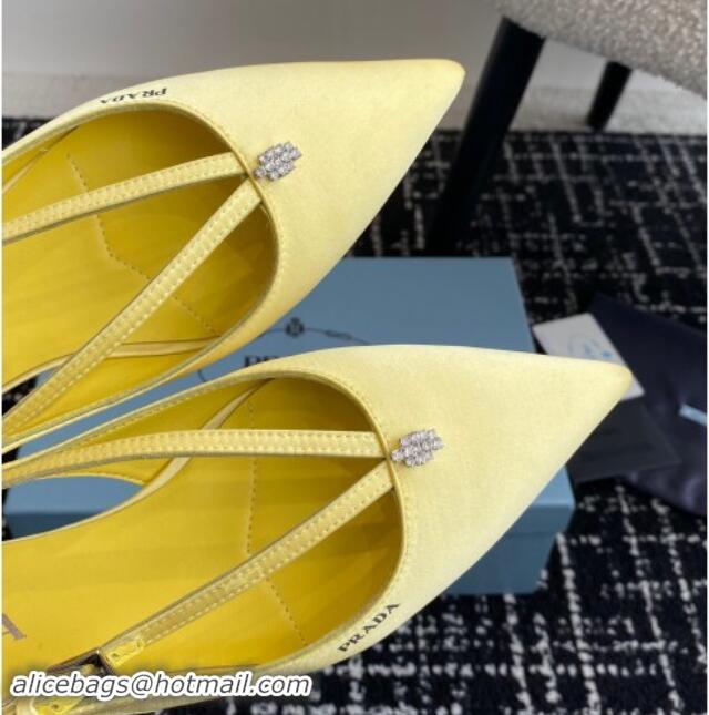 Generous Prada Satin cut-out ballerinas flats Yellow 115101