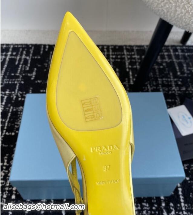 Generous Prada Satin cut-out ballerinas flats Yellow 115101