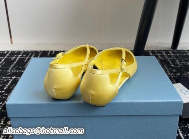 Generous Prada Satin cut-out ballerinas flats Yellow 115101