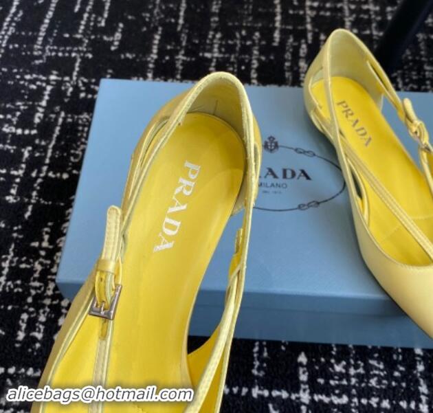 Generous Prada Satin cut-out ballerinas flats Yellow 115101