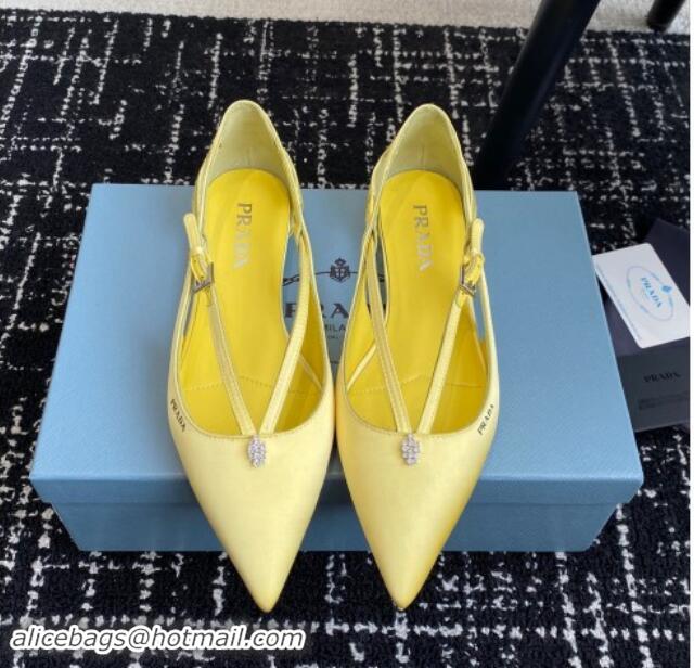 Generous Prada Satin cut-out ballerinas flats Yellow 115101