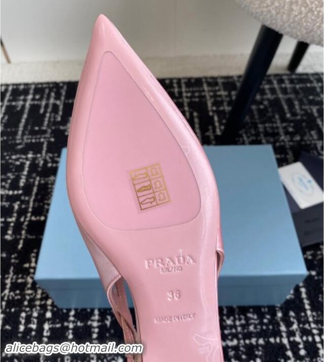 1:1 aaaaa Prada Satin cut-out ballerinas flats Light Pink 115099