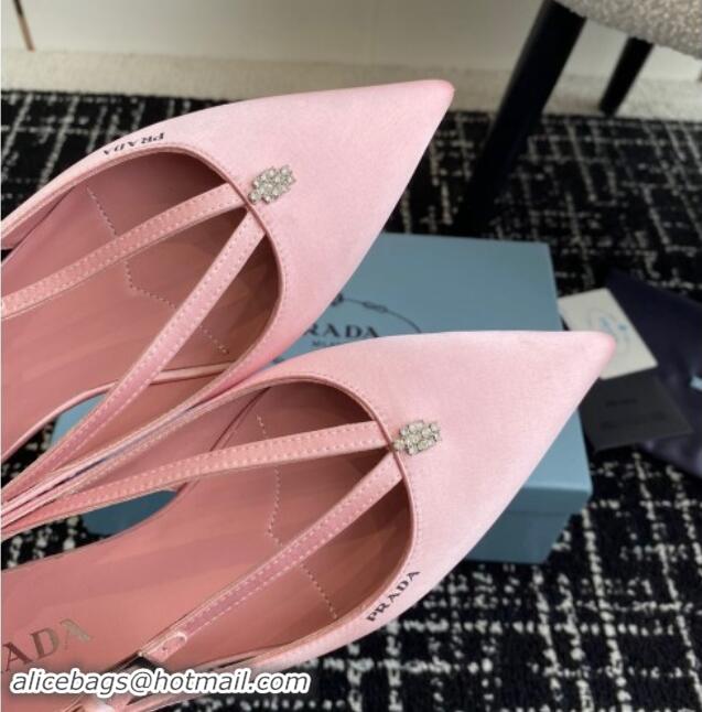 1:1 aaaaa Prada Satin cut-out ballerinas flats Light Pink 115099