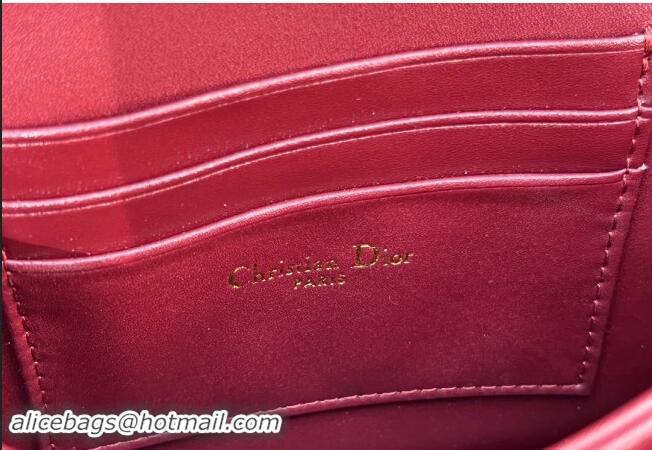 Inexpensive Dior My Dior Mini Bag in Patent Cannage Calfskin with Pearl 0980 Burgundy 2024