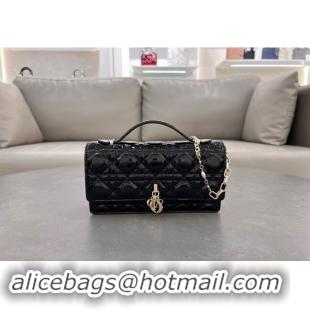 Buy Grade Dior My Dior Mini Bag in Patent Cannage Calfskin with Pearl 0980 Black