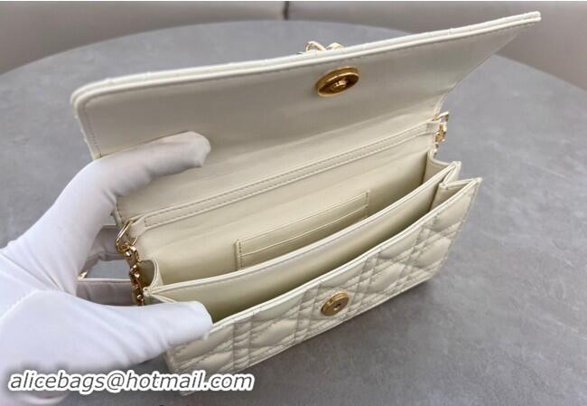 Buy Discount Dior My Dior Mini Bag in Patent Cannage Calfskin with Pearl 0980 White