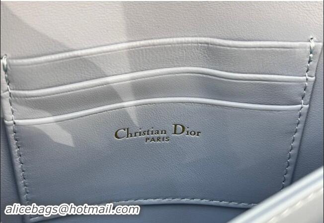 Grade Cheap Dior My Dior Mini Bag in Cannage Lambskin with Pearl 0980 Light Blue