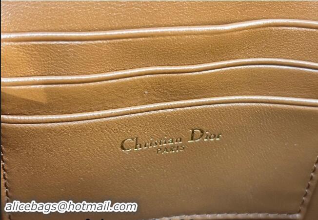 Famous Brand Dior My Dior Mini Bag in Cannage Lambskin with Pearl 0980 Bronze Brown