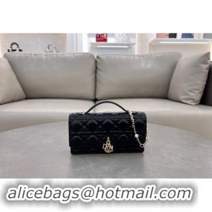 Discount Dior My Dior Mini Bag in Cannage Lambskin with Pearl 0980 Black