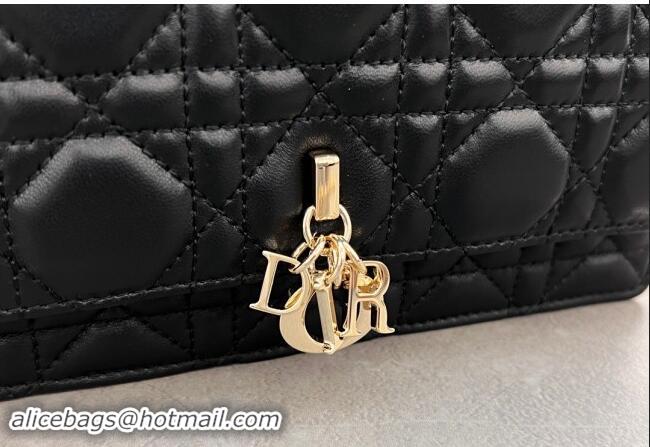 Discount Dior My Dior Mini Bag in Cannage Lambskin with Pearl 0980 Black