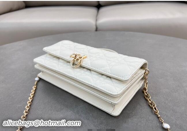 Grade Design Dior My Dior Mini Bag in Cannage Lambskin with Pearl 0980 White