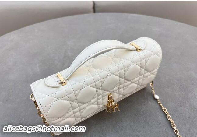 Grade Design Dior My Dior Mini Bag in Cannage Lambskin with Pearl 0980 White