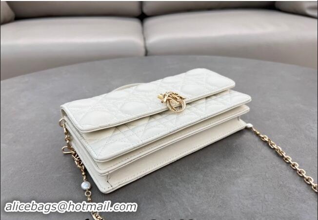 Grade Design Dior My Dior Mini Bag in Cannage Lambskin with Pearl 0980 White