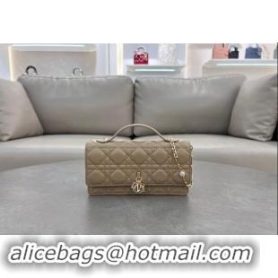 Free Shipping Dior My Dior Mini Bag in Cannage Lambskin with Pearl 0980 Beige