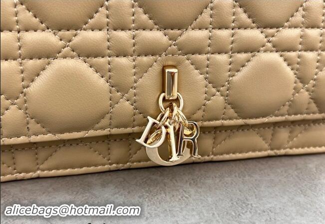 Free Shipping Dior My Dior Mini Bag in Cannage Lambskin with Pearl 0980 Beige