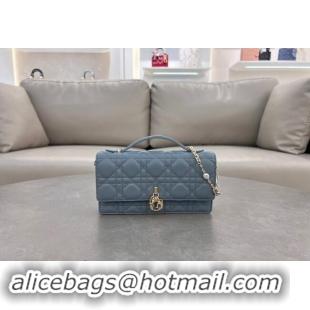 Low Cost Dior My Dior Mini Bag in Cannage Lambskin with Pearl 0980 Dusty Blue