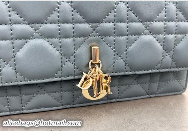 Low Cost Dior My Dior Mini Bag in Cannage Lambskin with Pearl 0980 Dusty Blue