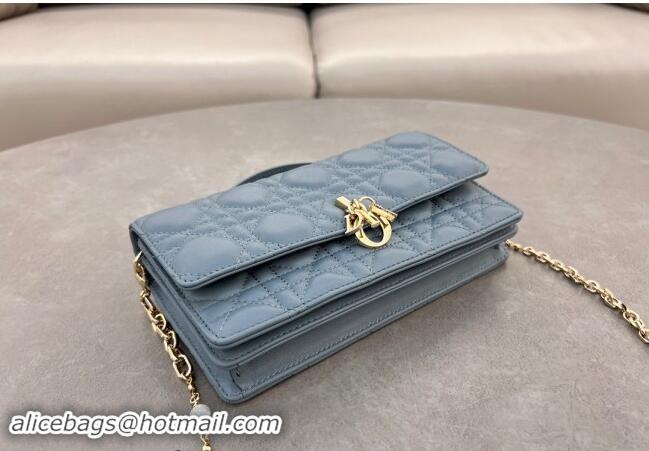 Low Cost Dior My Dior Mini Bag in Cannage Lambskin with Pearl 0980 Dusty Blue