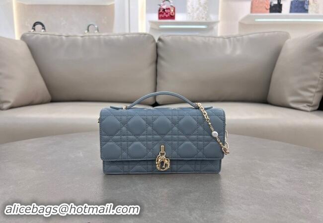 Low Cost Dior My Dior Mini Bag in Cannage Lambskin with Pearl 0980 Dusty Blue