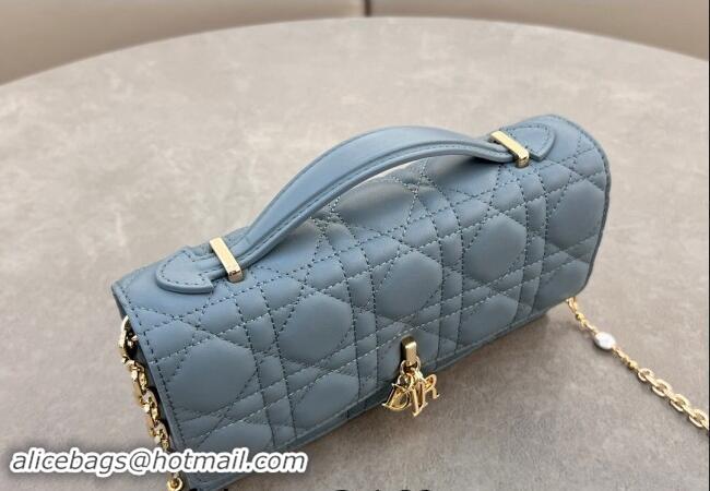 Low Cost Dior My Dior Mini Bag in Cannage Lambskin with Pearl 0980 Dusty Blue