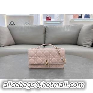 Popular Dior My Dior Mini Bag in Cannage Lambskin with Pearl 0980 Blush Pink