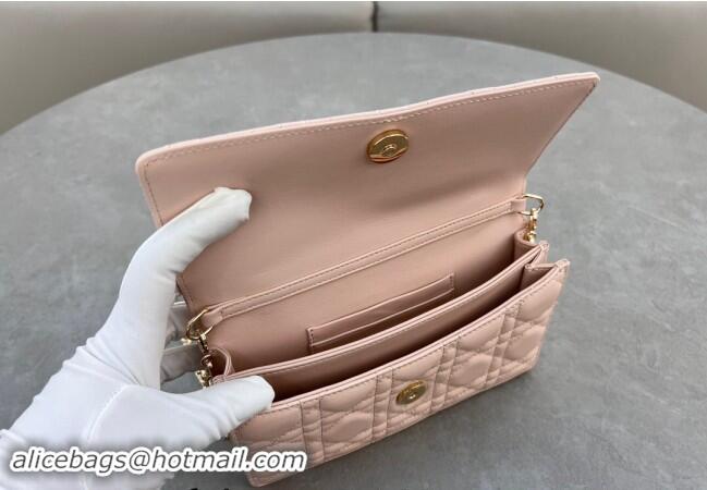 Popular Dior My Dior Mini Bag in Cannage Lambskin with Pearl 0980 Blush Pink