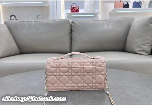 Popular Dior My Dior Mini Bag in Cannage Lambskin with Pearl 0980 Blush Pink