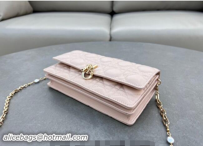 Popular Dior My Dior Mini Bag in Cannage Lambskin with Pearl 0980 Blush Pink