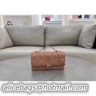 Grade Cheap Dior My Dior Mini Bag in Cannage Lambskin with Pearl 0980 Rose Beige