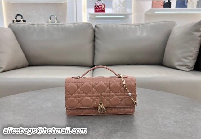 Grade Cheap Dior My Dior Mini Bag in Cannage Lambskin with Pearl 0980 Rose Beige