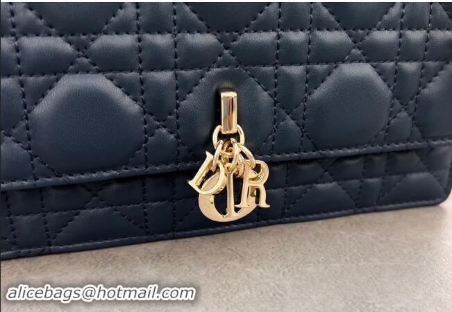 New Design Dior My Dior Mini Bag in Cannage Lambskin with Pearl 0980 Royal Blue