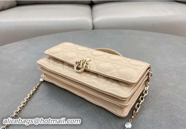 Good Quality Dior My Dior Mini Bag in Cannage Lambskin with Pearl 0980 Light Beige