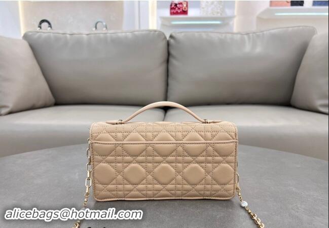 Good Quality Dior My Dior Mini Bag in Cannage Lambskin with Pearl 0980 Light Beige