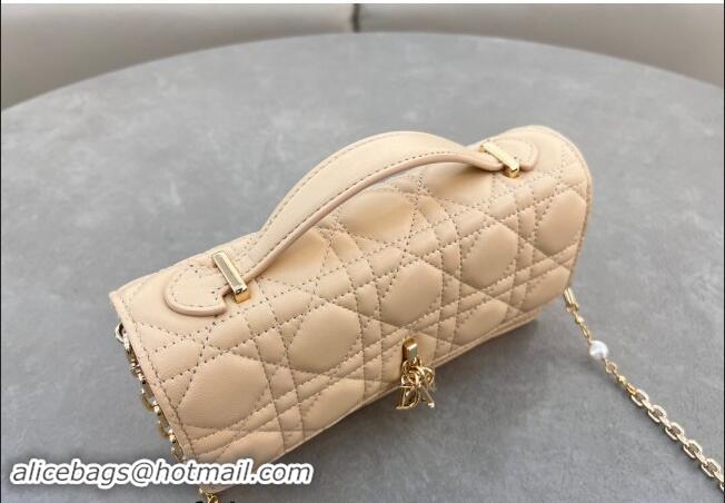 Good Quality Dior My Dior Mini Bag in Cannage Lambskin with Pearl 0980 Light Beige