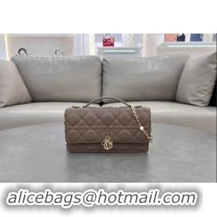 Best Product Dior My Dior Mini Bag in Cannage Lambskin with Pearl 0980 Taupe Grey