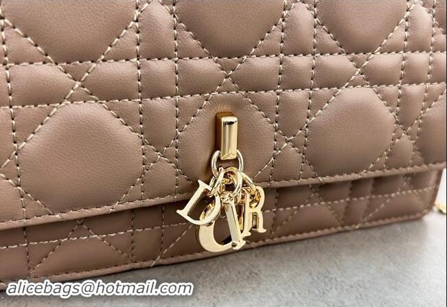 Best Product Dior My Dior Mini Bag in Cannage Lambskin with Pearl 0980 Taupe Grey