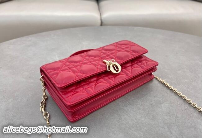 Good Looking Dior My Dior Mini Bag in Cannage Lambskin with Pearl 0980 Red