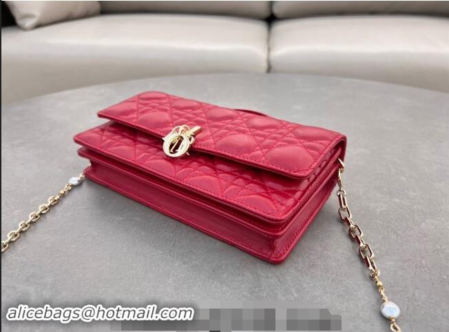 Good Looking Dior My Dior Mini Bag in Cannage Lambskin with Pearl 0980 Red