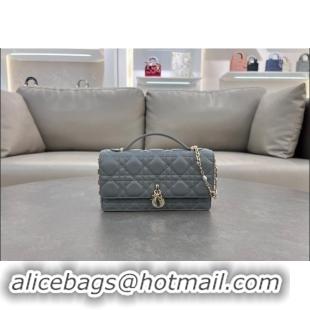 Top Grade Dior My Dior Mini Bag in Cannage Lambskin with Pearl 0980 Grey