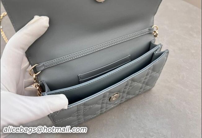 Top Grade Dior My Dior Mini Bag in Cannage Lambskin with Pearl 0980 Grey