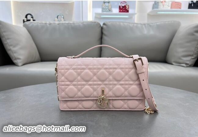 Best Quality Dior My Dior Top Handle Bag in Cannage Lambskin 0997 Blush Pink 2024