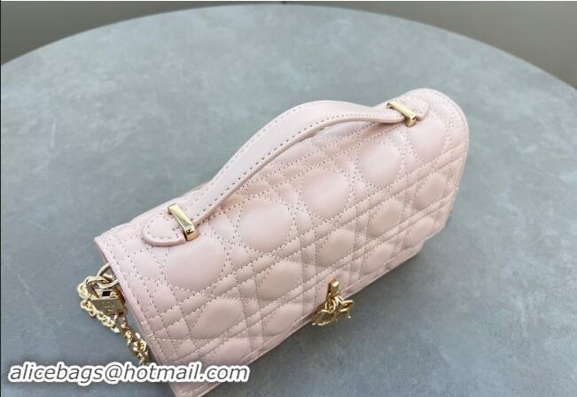 Best Quality Dior My Dior Top Handle Bag in Cannage Lambskin 0997 Blush Pink 2024