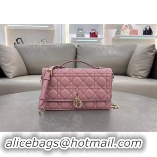 Luxury Cheap Dior My Dior Top Handle Bag in Cannage Lambskin 0997 Aged Pink 2024